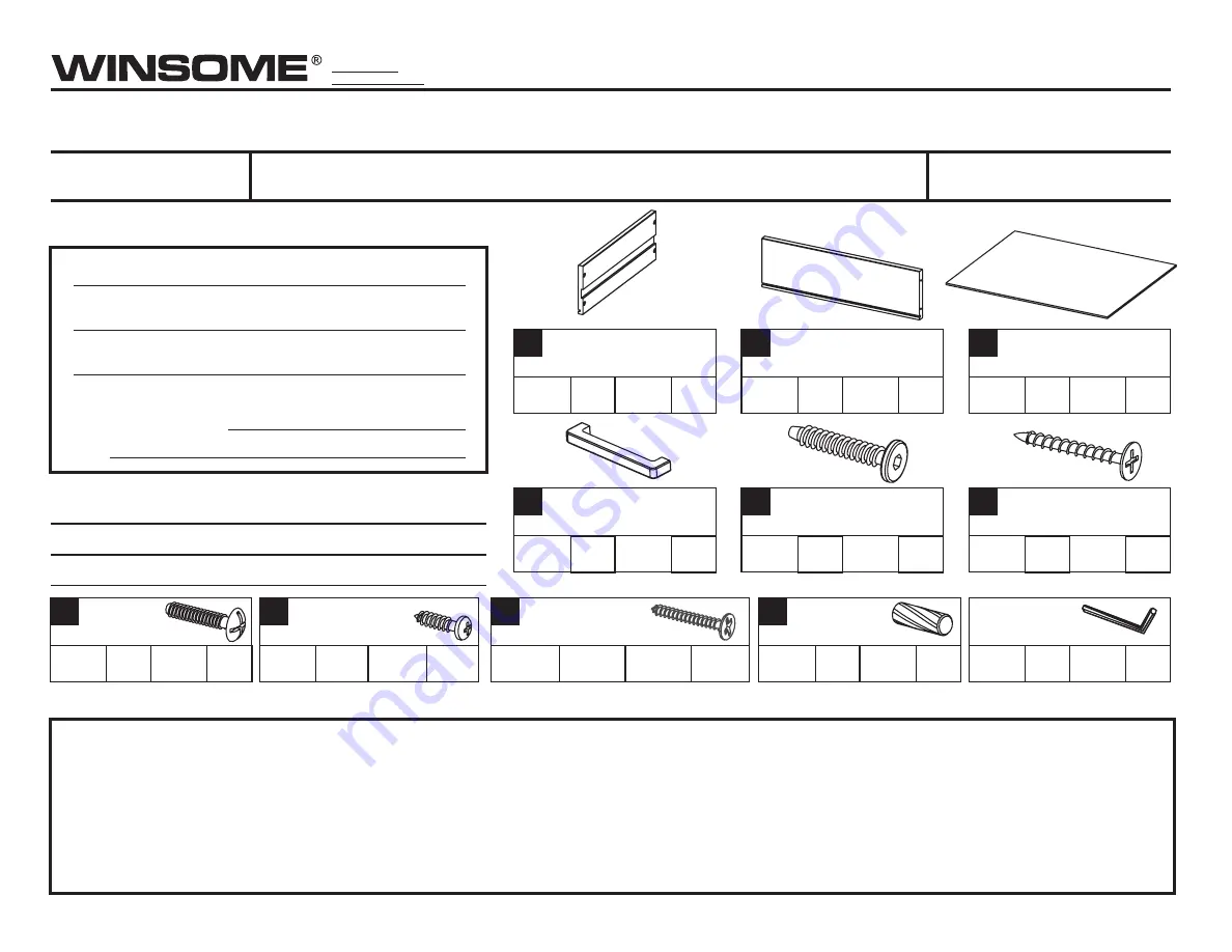 Winsome 94822 R3 Assembly Instructions Manual Download Page 3