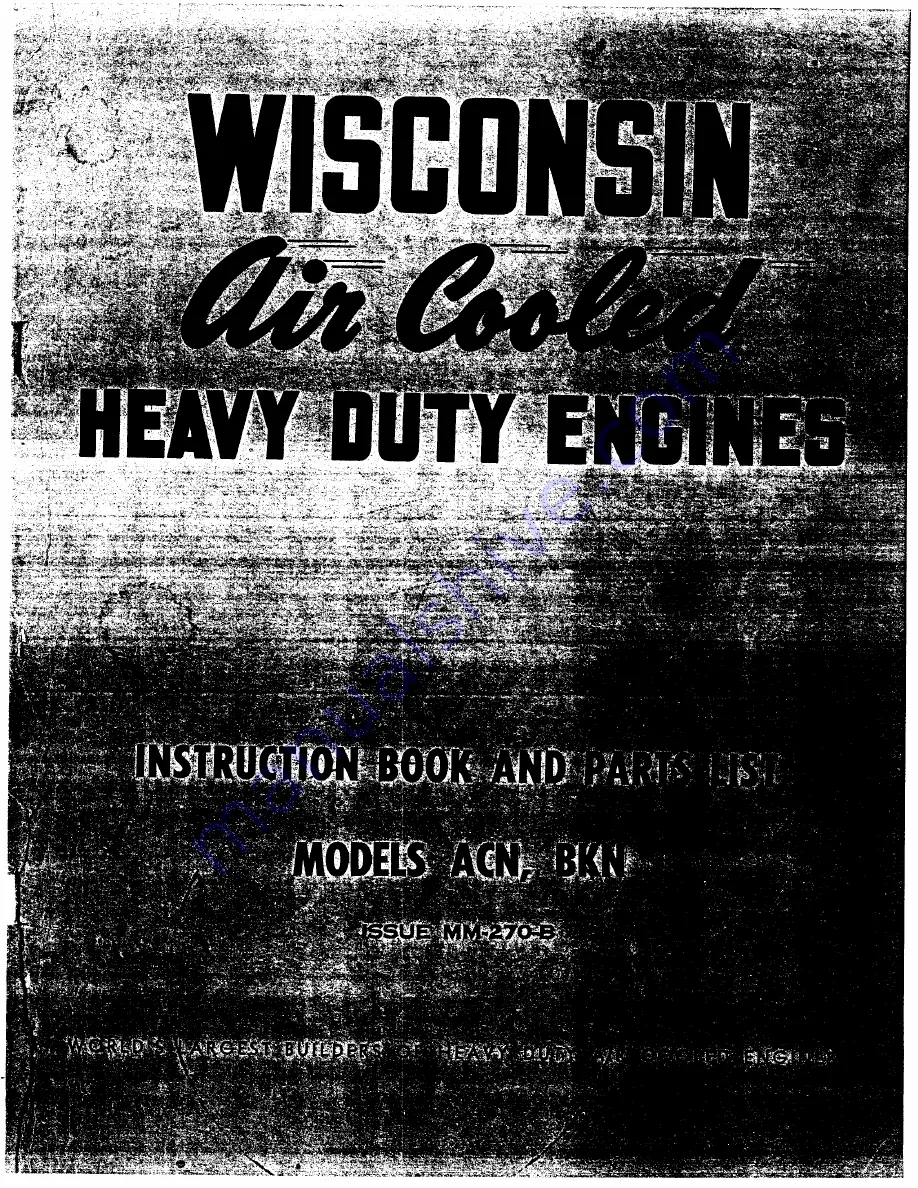 Wisconsin ACN Instruction Book Download Page 1