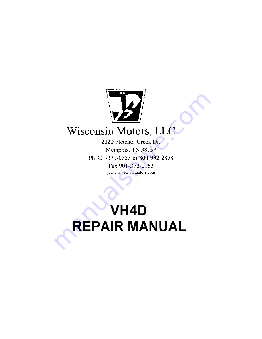 Wisconsin VH4D Repair Manual Download Page 1