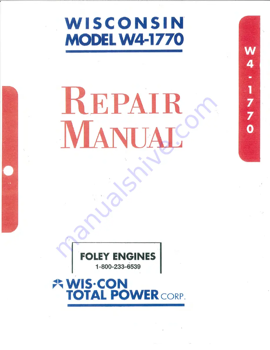 Wisconsin W4-1770 Repair Manual Download Page 1