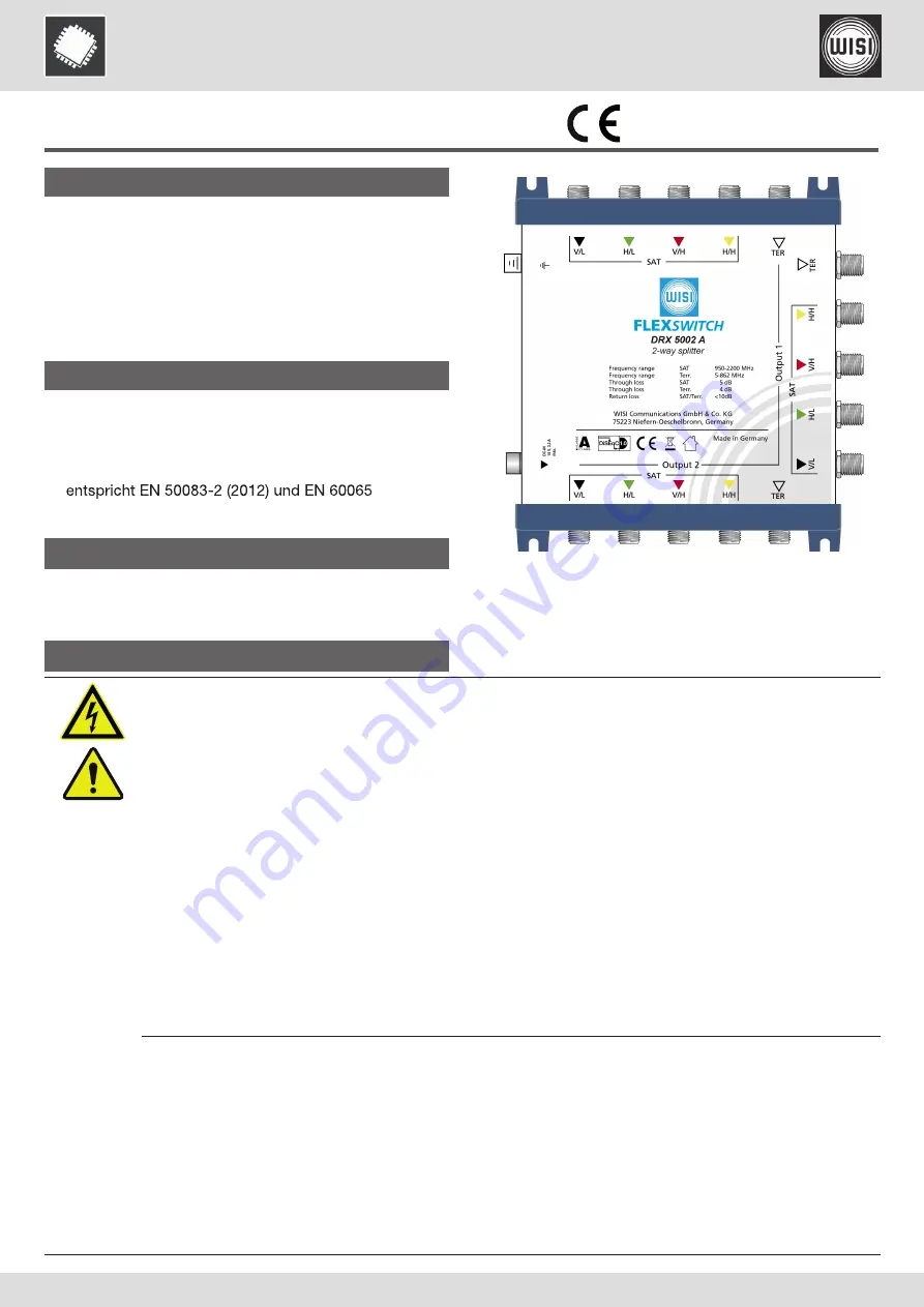 Wisi DRX 5002 A Operating Manual Download Page 1