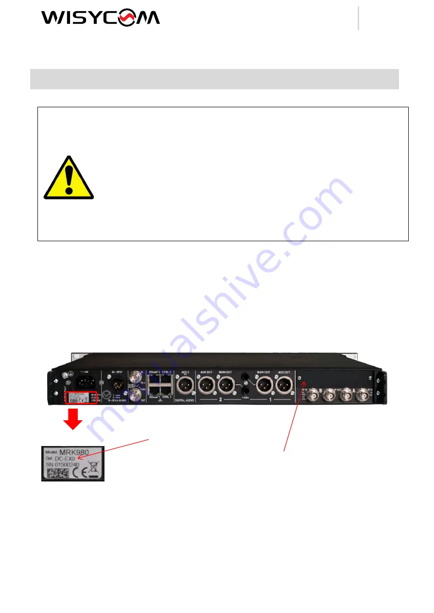 WisyCom EXP3 Installation Manual Download Page 1