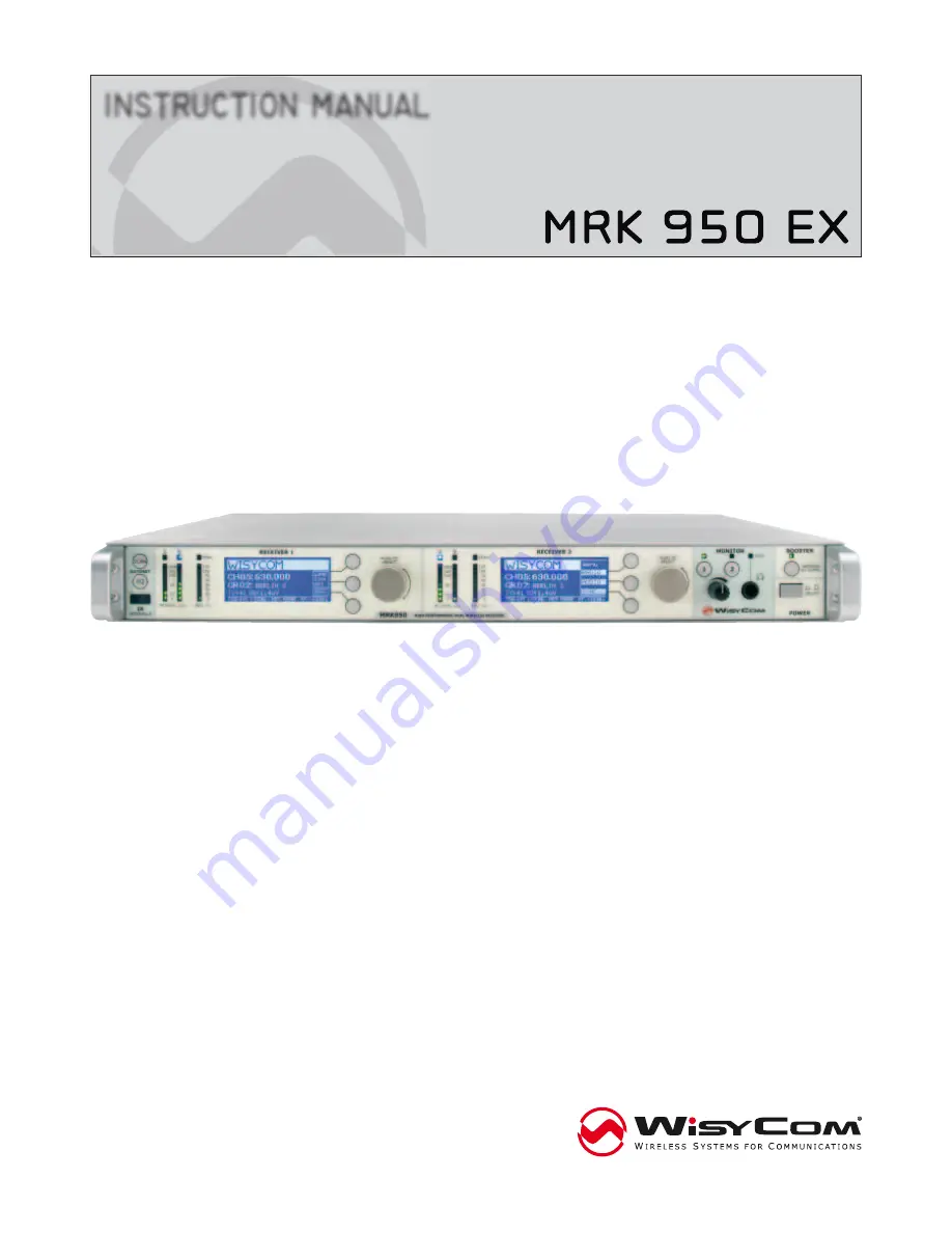 WisyCom MRK 950 EX Instruction Manual Download Page 1