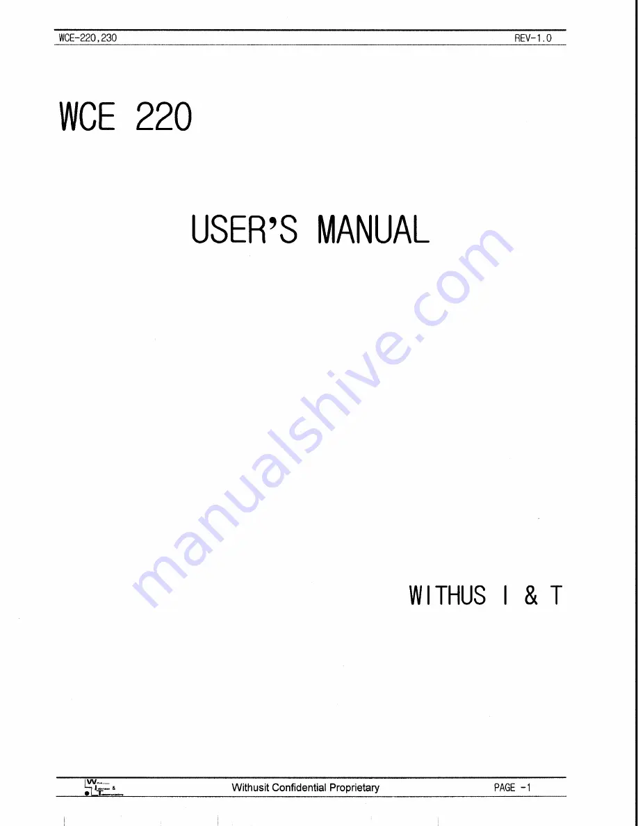 Withus WCE-220 User Manual Download Page 1