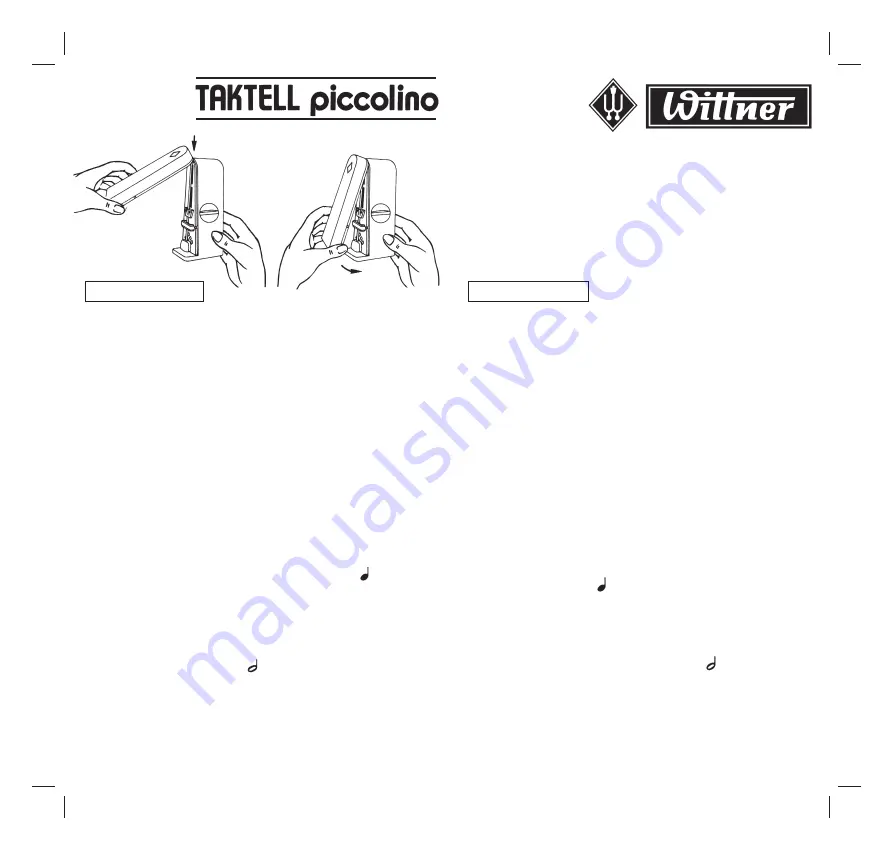 Wittner Kinotechnik TAKTELL piccolino 890 Series Скачать руководство пользователя страница 1