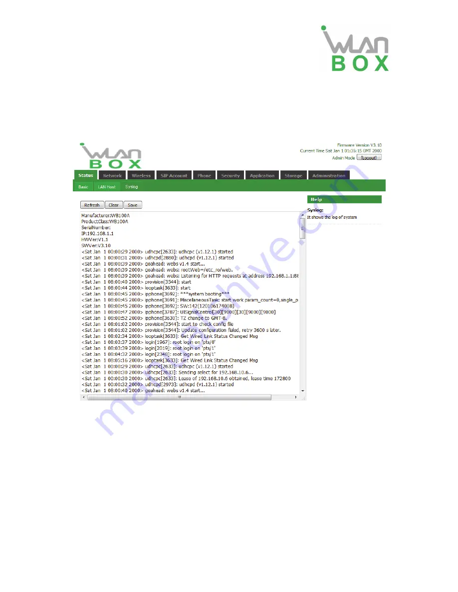 Wlan BOX WB100A User Manual Download Page 10