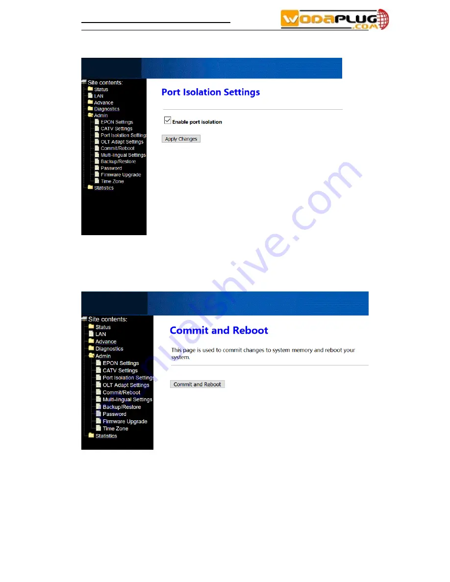 Wodaplug WDS600-104GH-R220 EPON ONU User Manual Download Page 18