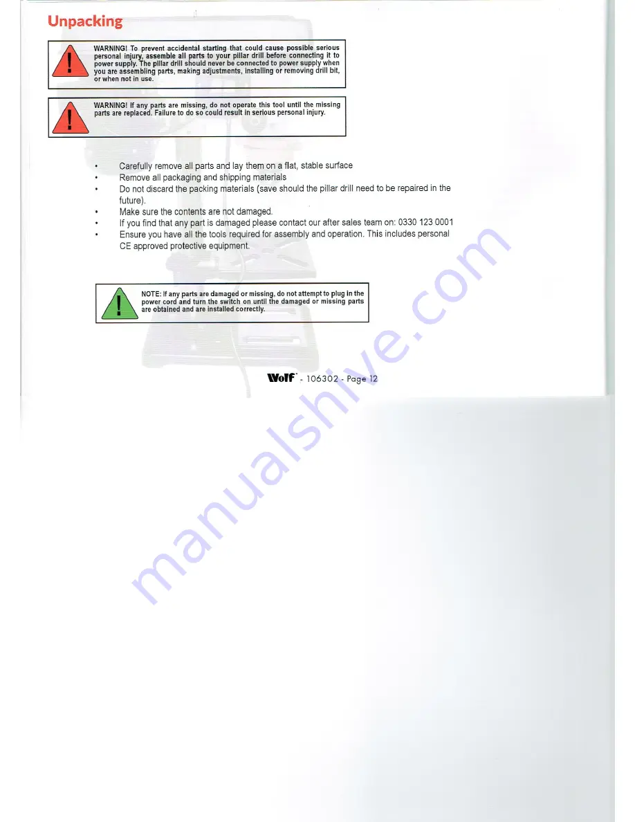 Wolf 106302 User Manual Download Page 12