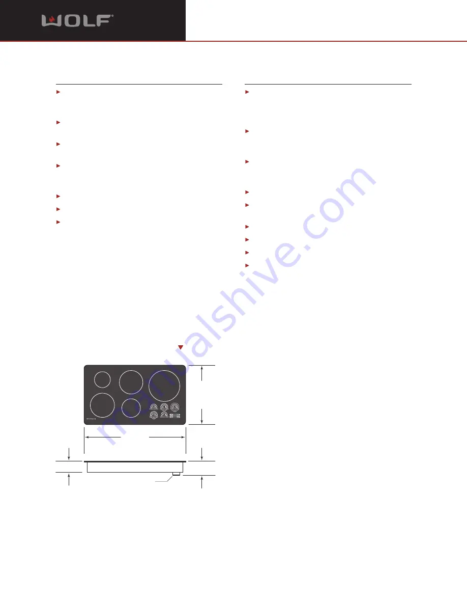 Wolf CT36IU Specification Sheet Download Page 2