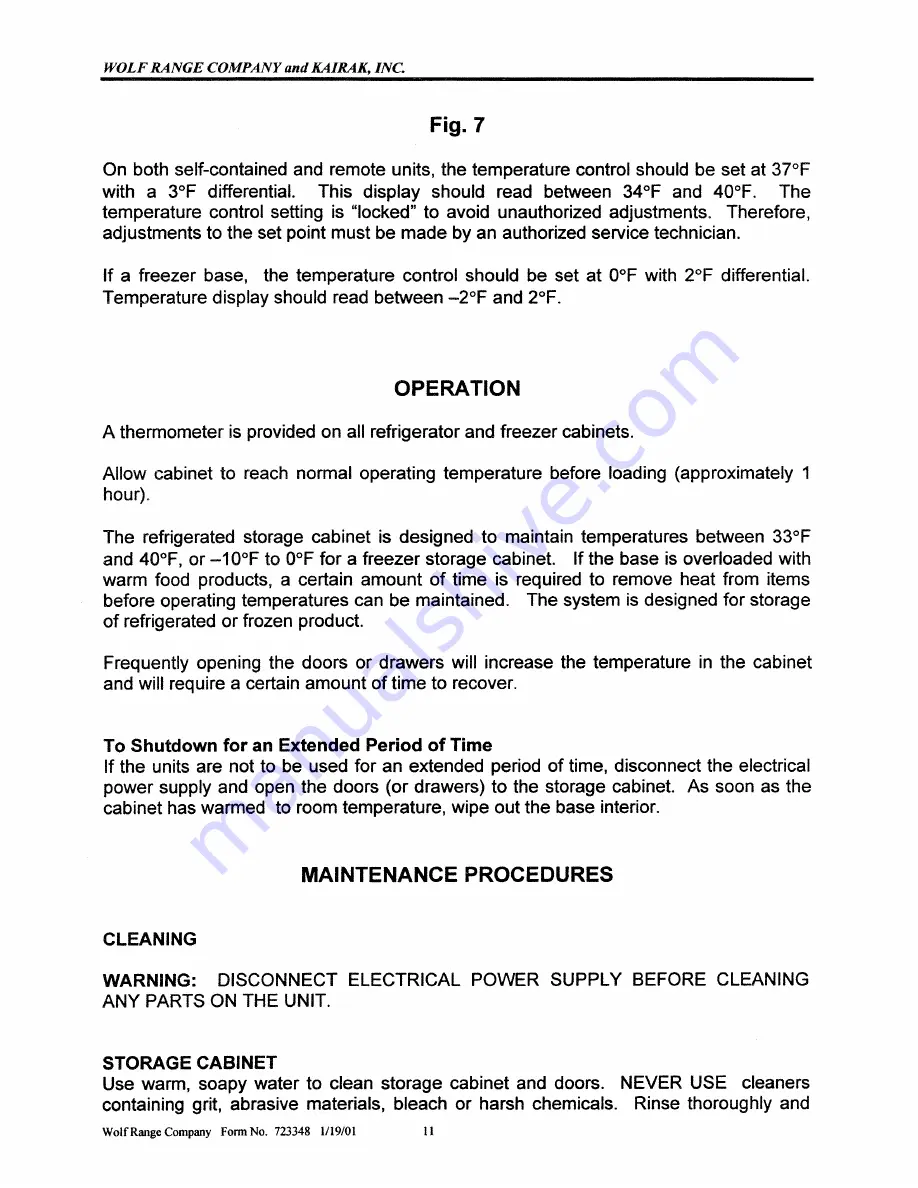 Wolf FRR 36 Instruction Manual Download Page 11