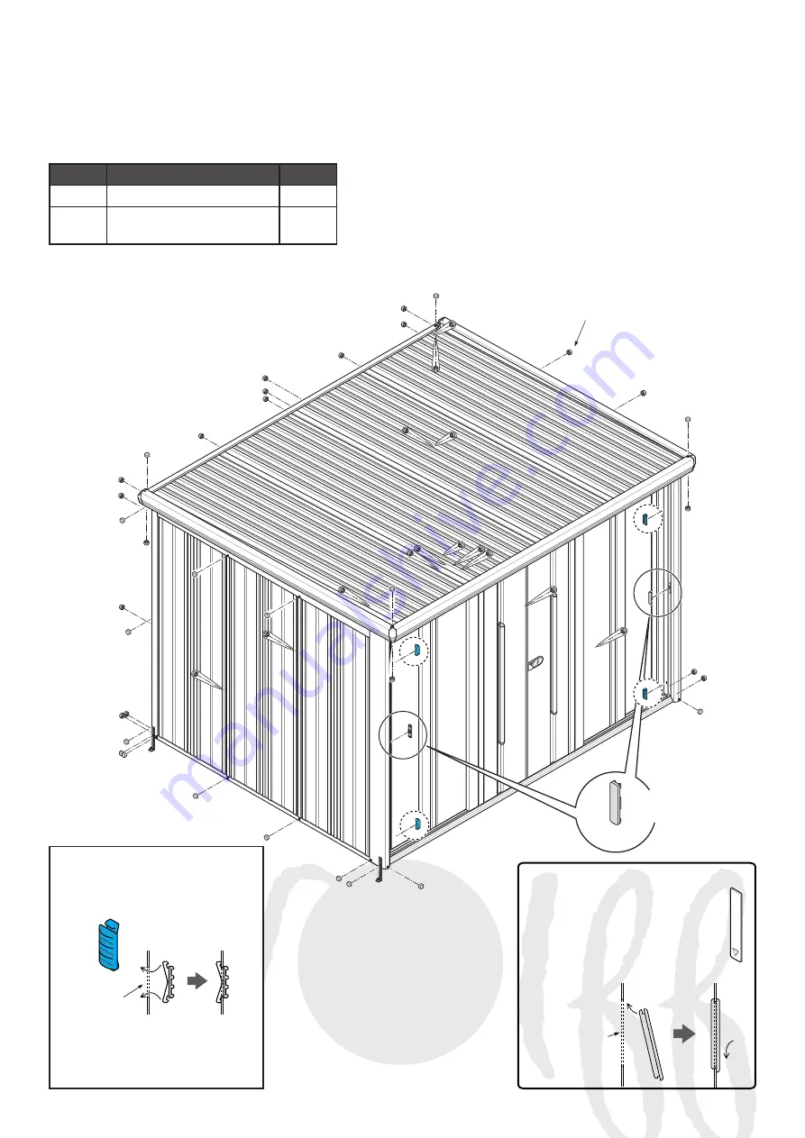 Wolff Finnhaus Metal shed Osaka Assembly Instructions Manual Download Page 24