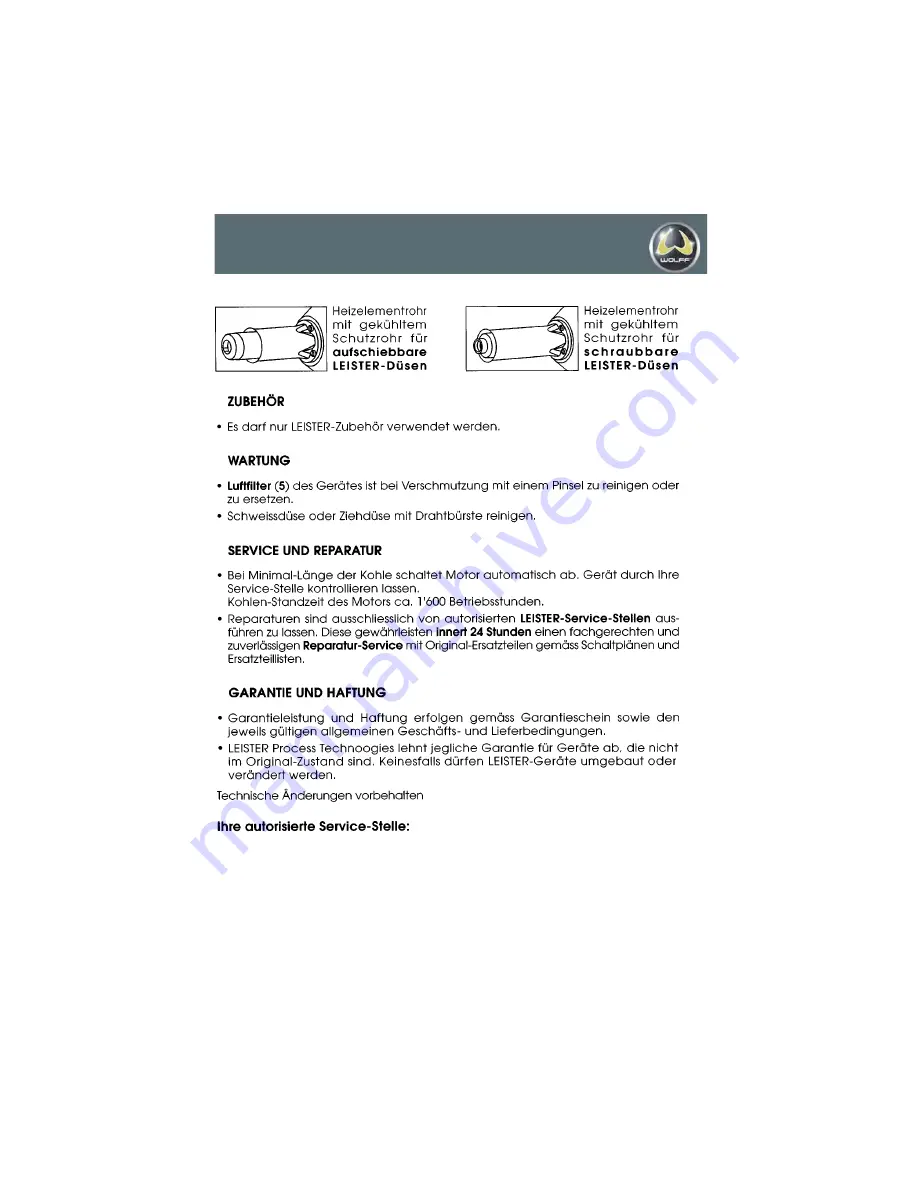 WOLFF Leister Triac PID Operating Manual Download Page 5