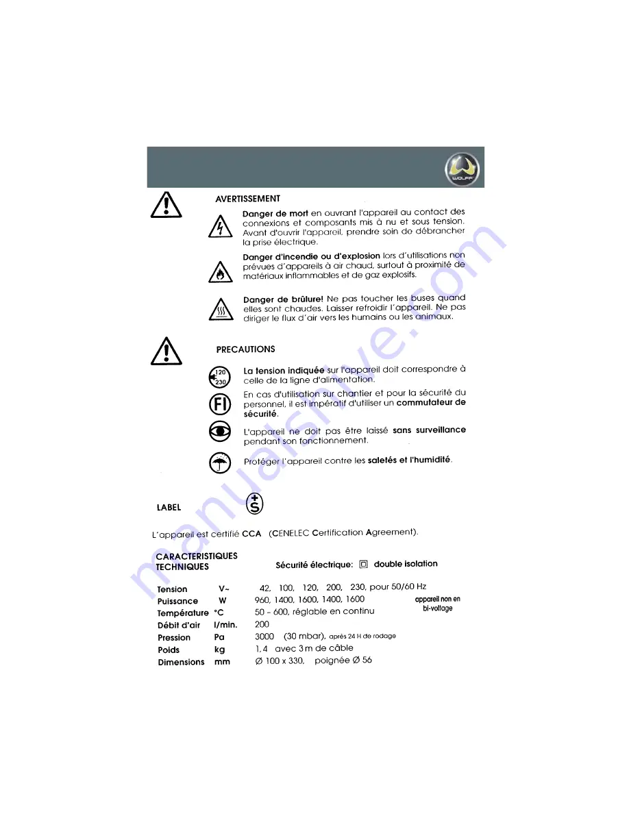 WOLFF Leister Triac PID Operating Manual Download Page 11