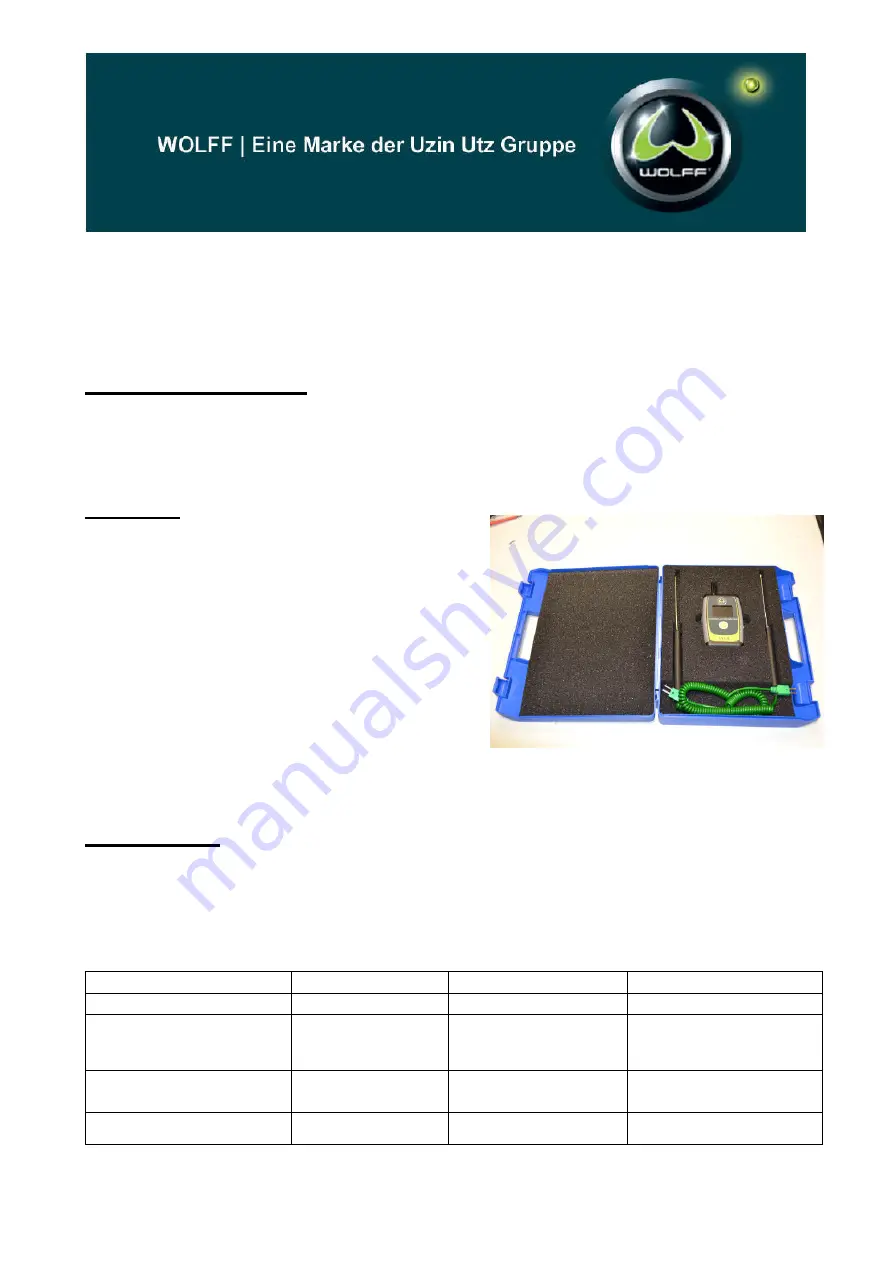 WOLFF LVT15 Manual Download Page 1