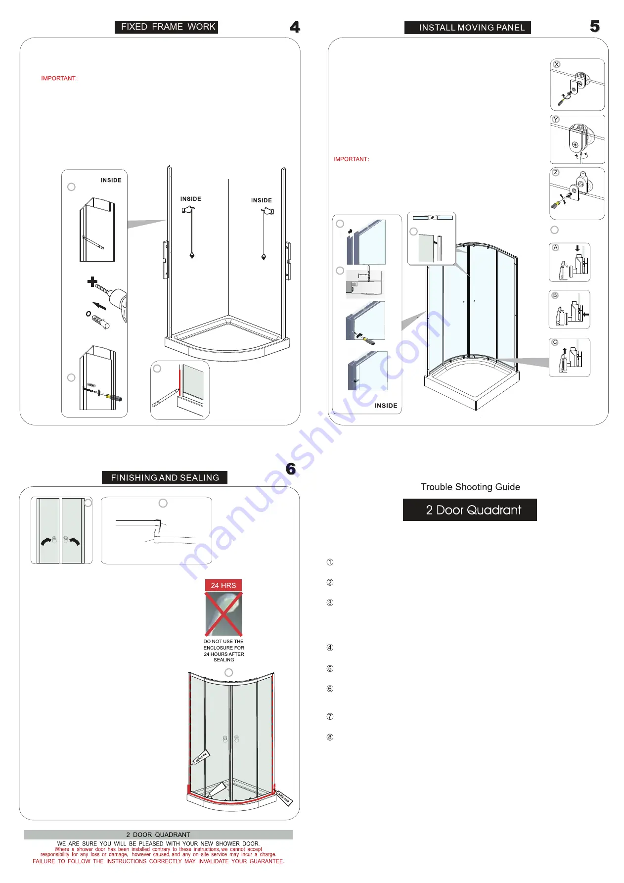 WOLSELEY 2 Door Quadrant Installation Manual Download Page 2