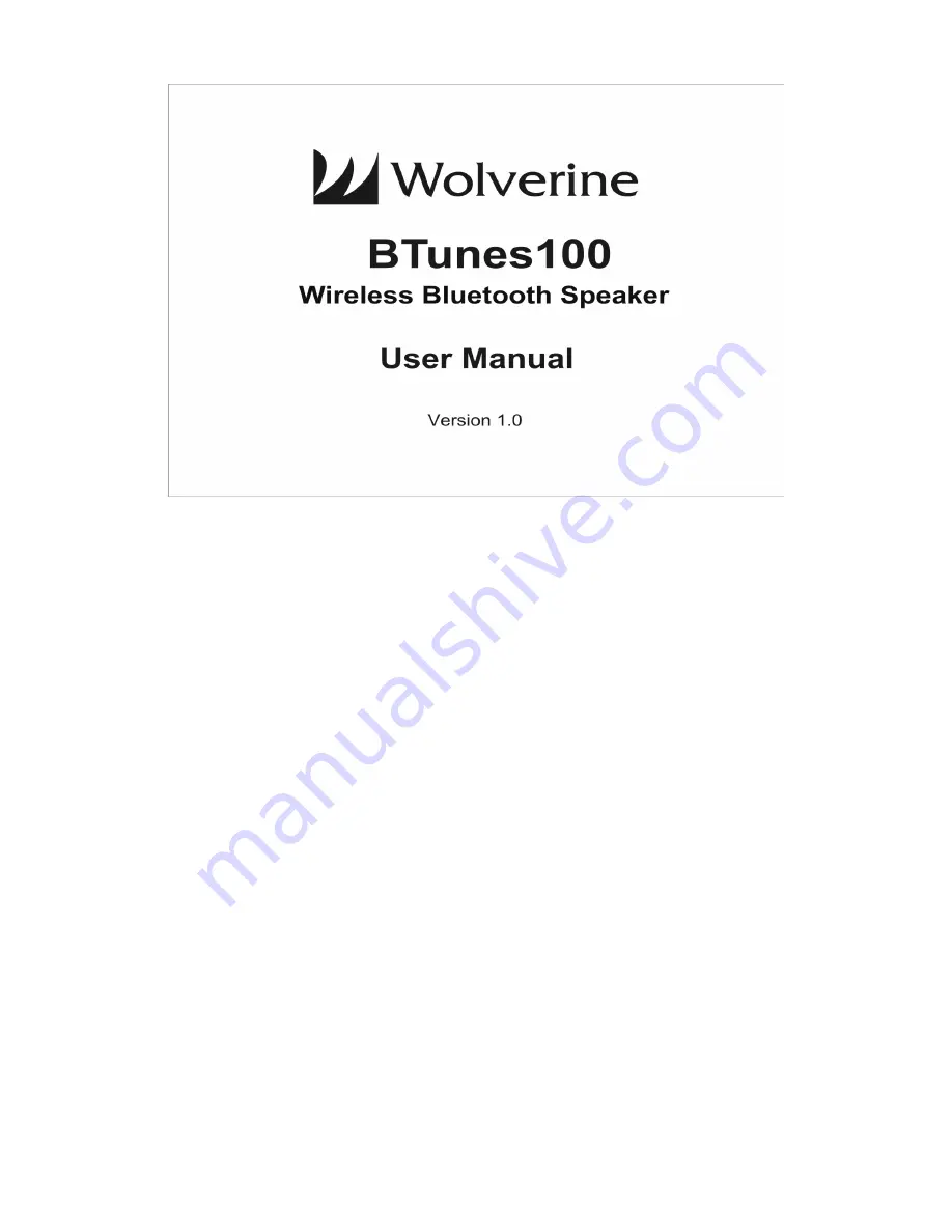 Wolverine BTunes100 User Manual Download Page 1