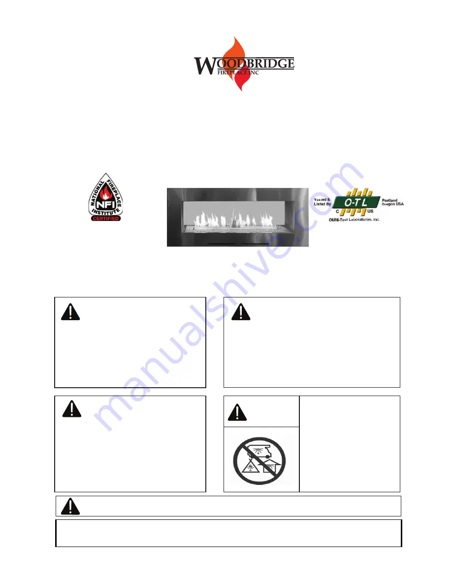 Woodbridge SS-36-N-ST Owner'S Operation And Installation Manual Download Page 1