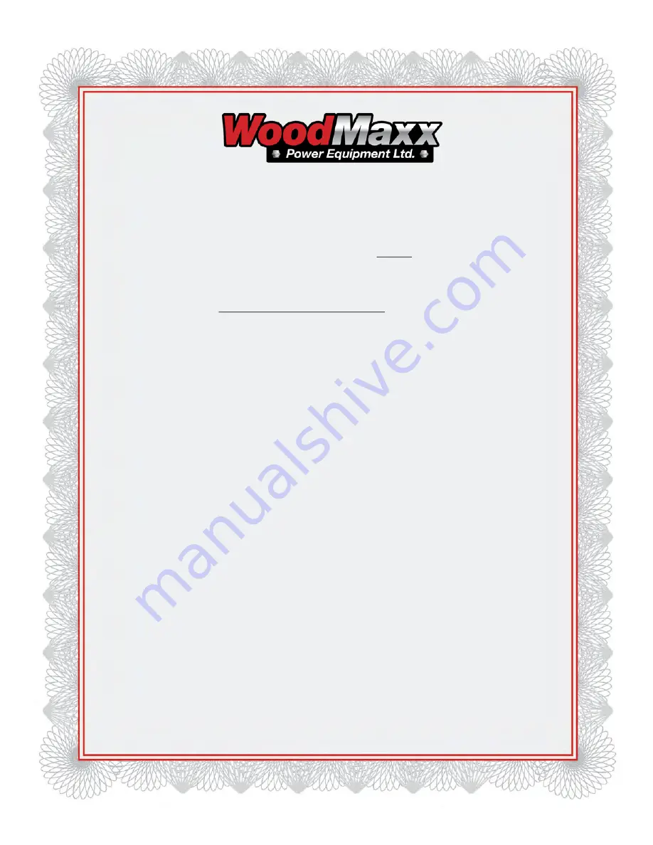 WoodMaxx WM-8M Operator'S Manual Download Page 57