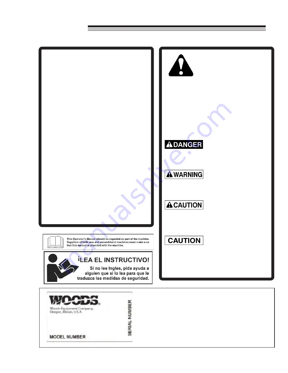 Woods 872311G Parts & Operators Manual Download Page 5