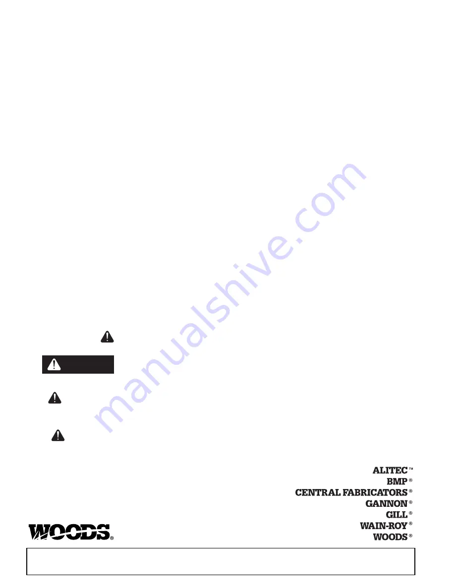 Woods BACKHOE 1050 Operator'S Manual Download Page 2