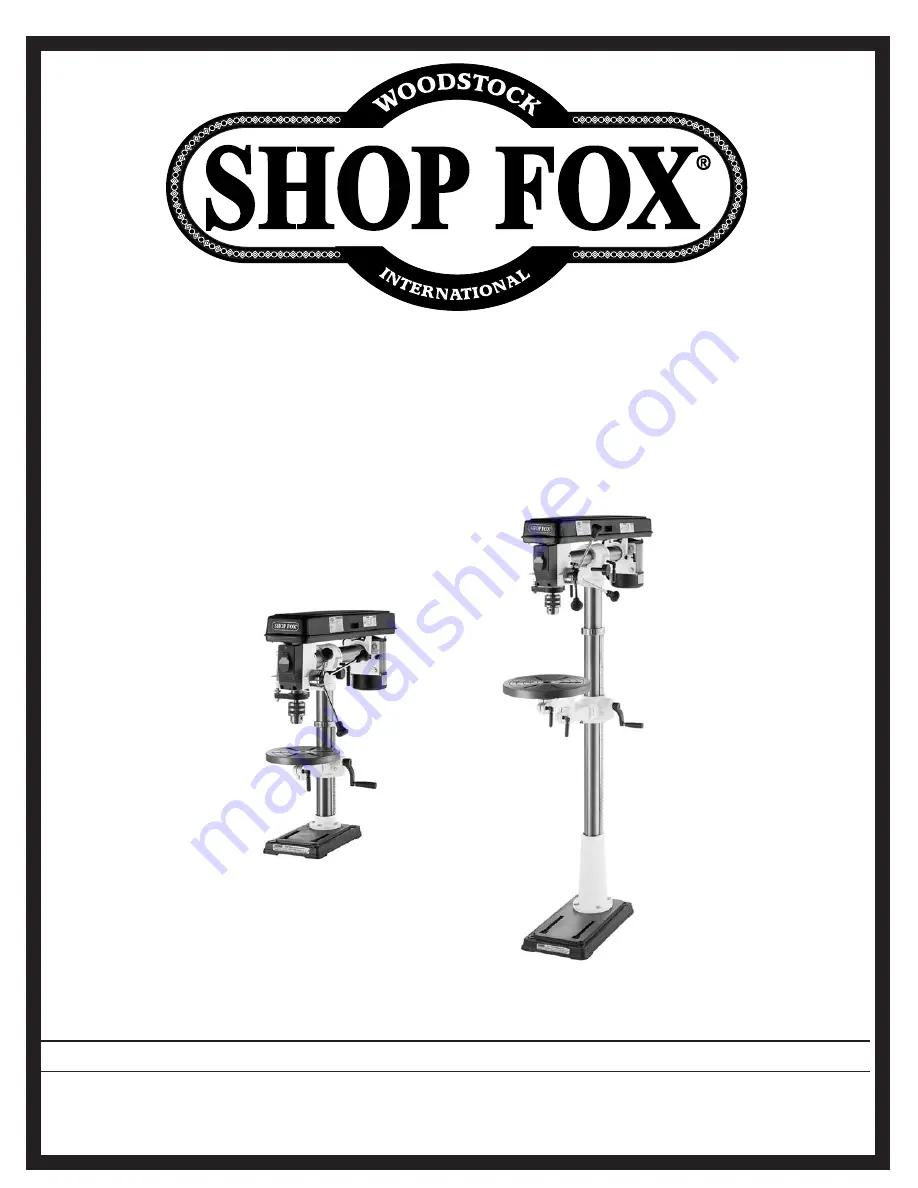 Woodstock Shop Fox W1669 Скачать руководство пользователя страница 1