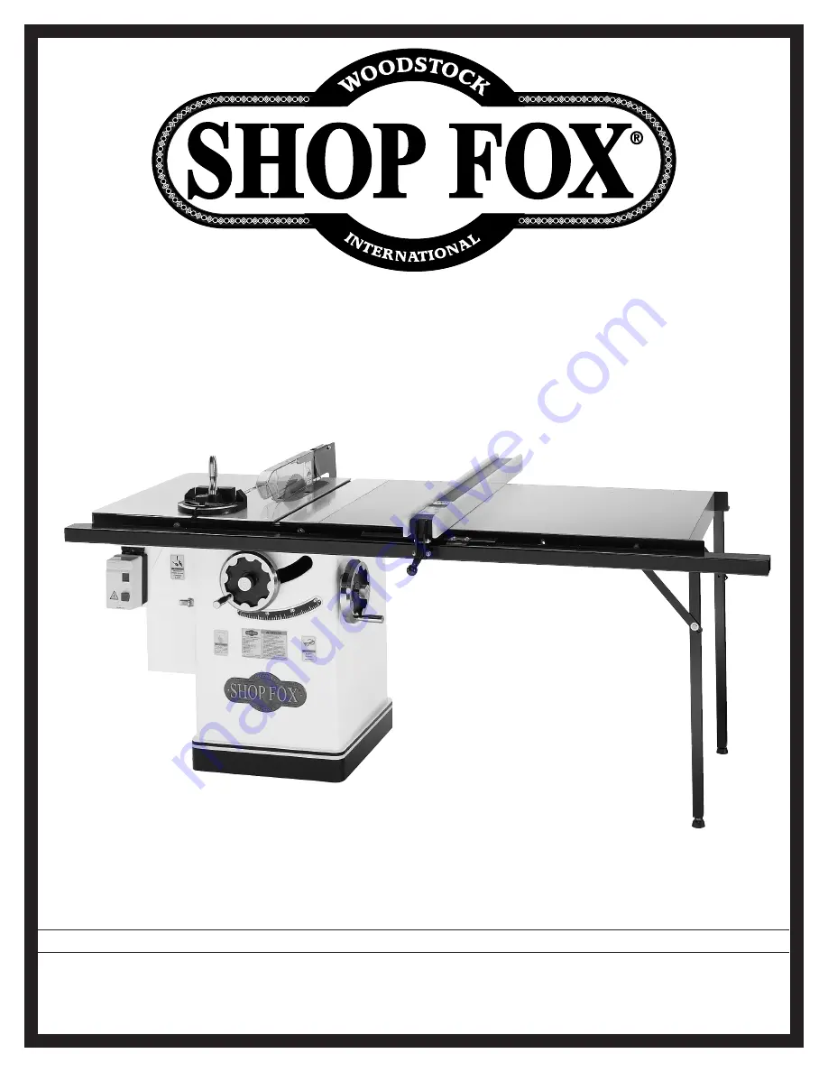 Woodstock SHOP FOX W1677 Скачать руководство пользователя страница 1