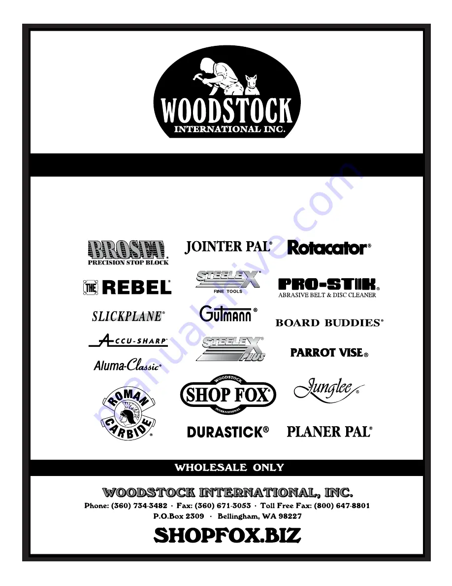 Woodstock SHOP FOX W1715 Owner'S Manual Download Page 48