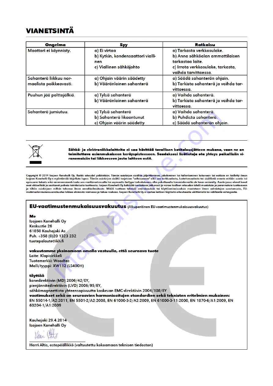 Woodtec XW112 Скачать руководство пользователя страница 8