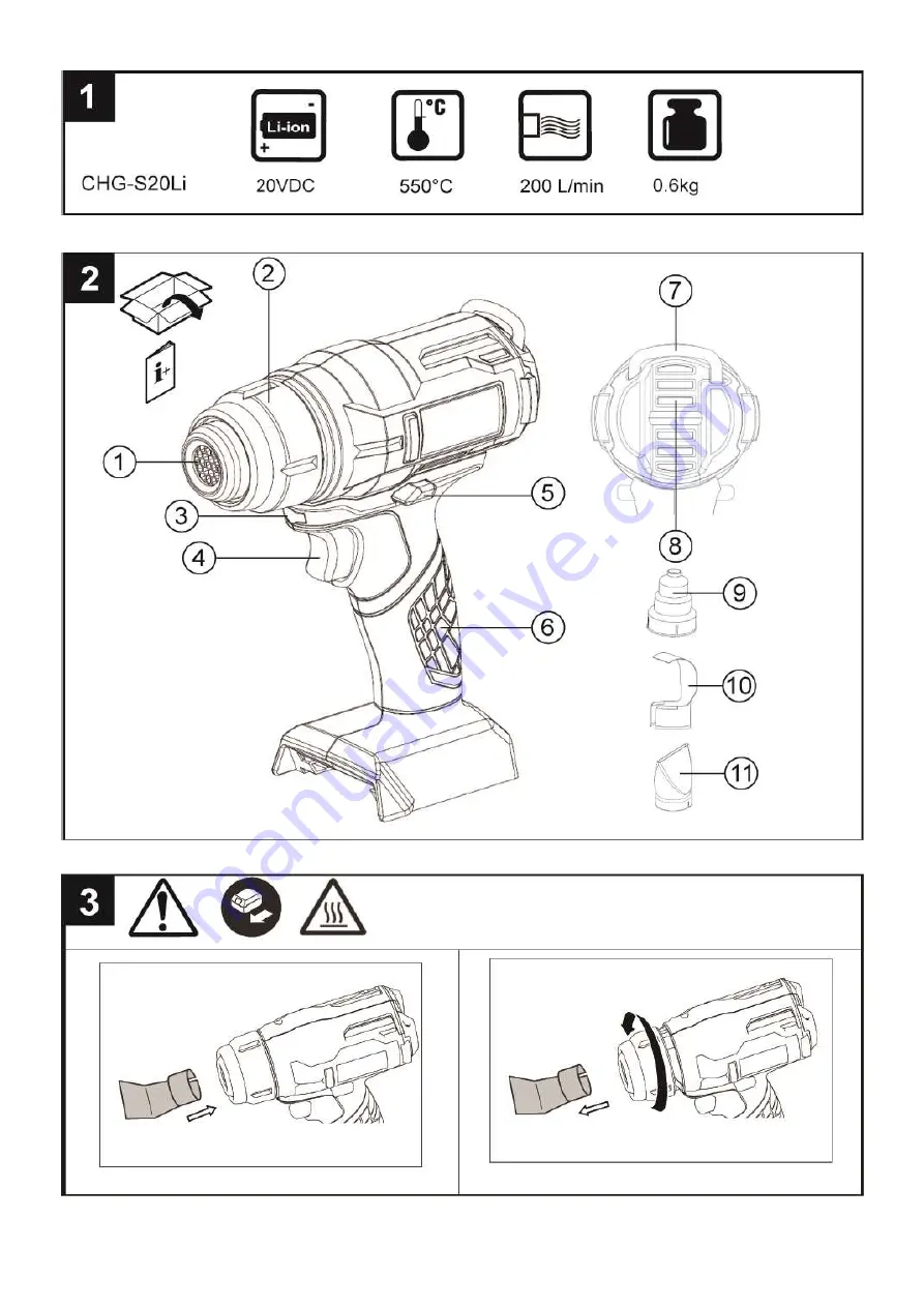 Worcraft PROFESSIONAL CHG-S20Li Instruction Manual Download Page 2