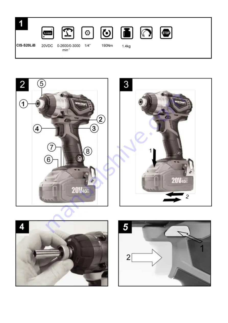 Worcraft PROFESSIONAL CIS-S20LiB Instruction Manual Download Page 2