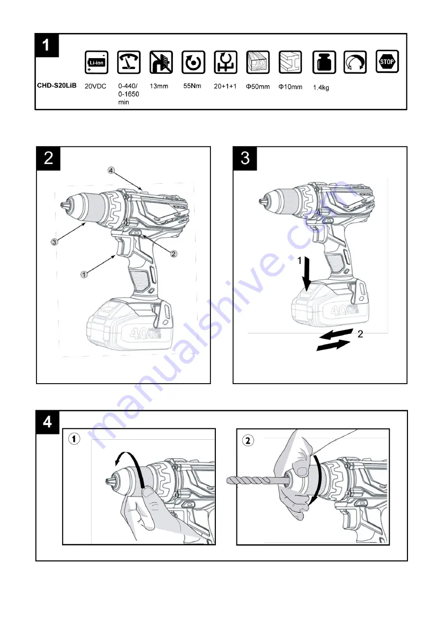 Worcraft CHD-S20LiB Manual Download Page 1