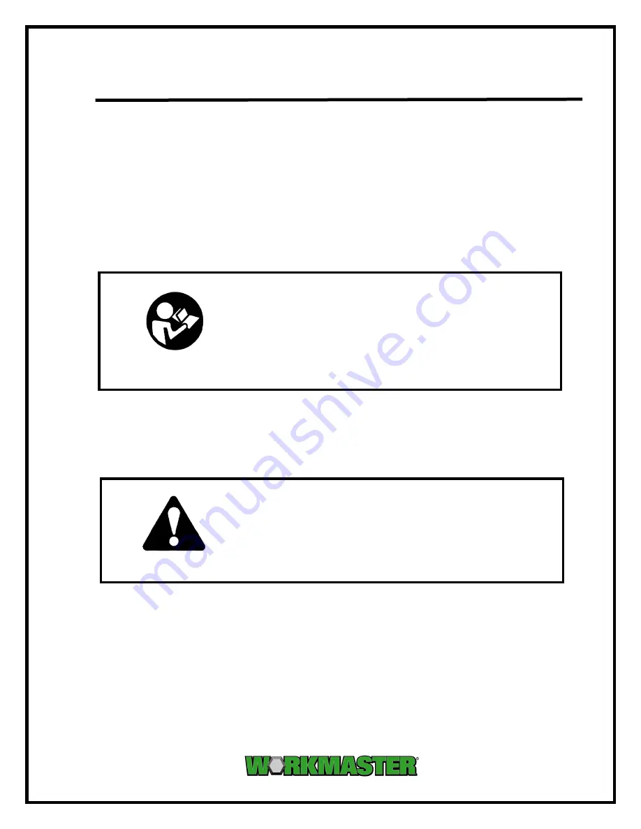 WORKMASTER GO-A3-PW Operator'S Manual Download Page 10