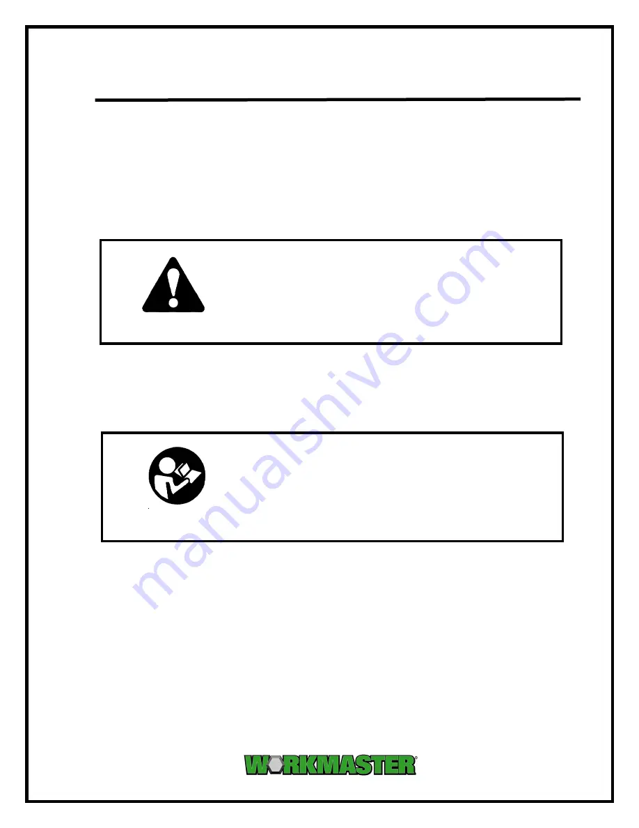 WORKMASTER GO-A3-PW Operator'S Manual Download Page 15