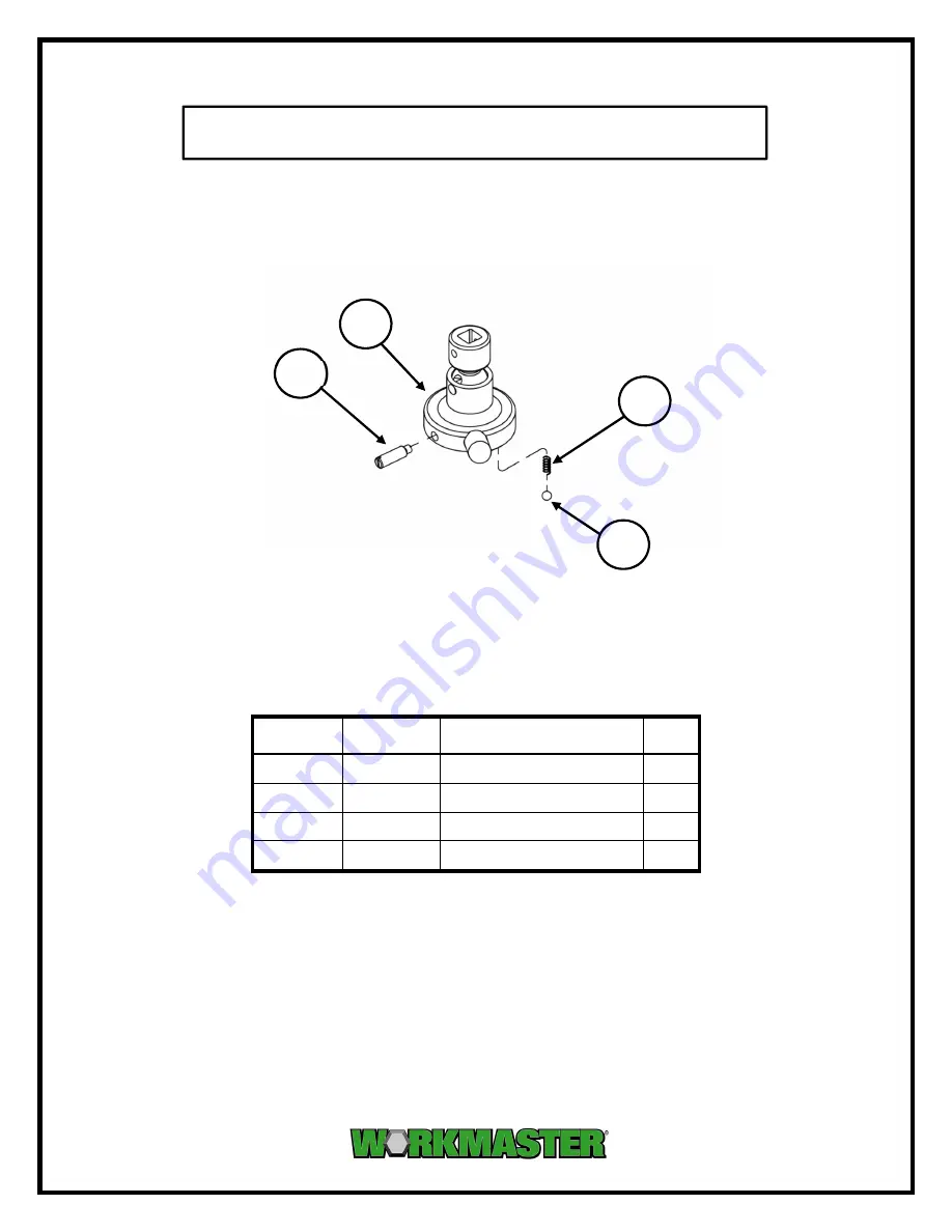 WORKMASTER GO-A8-PW Maintenance & Parts Manual Download Page 29