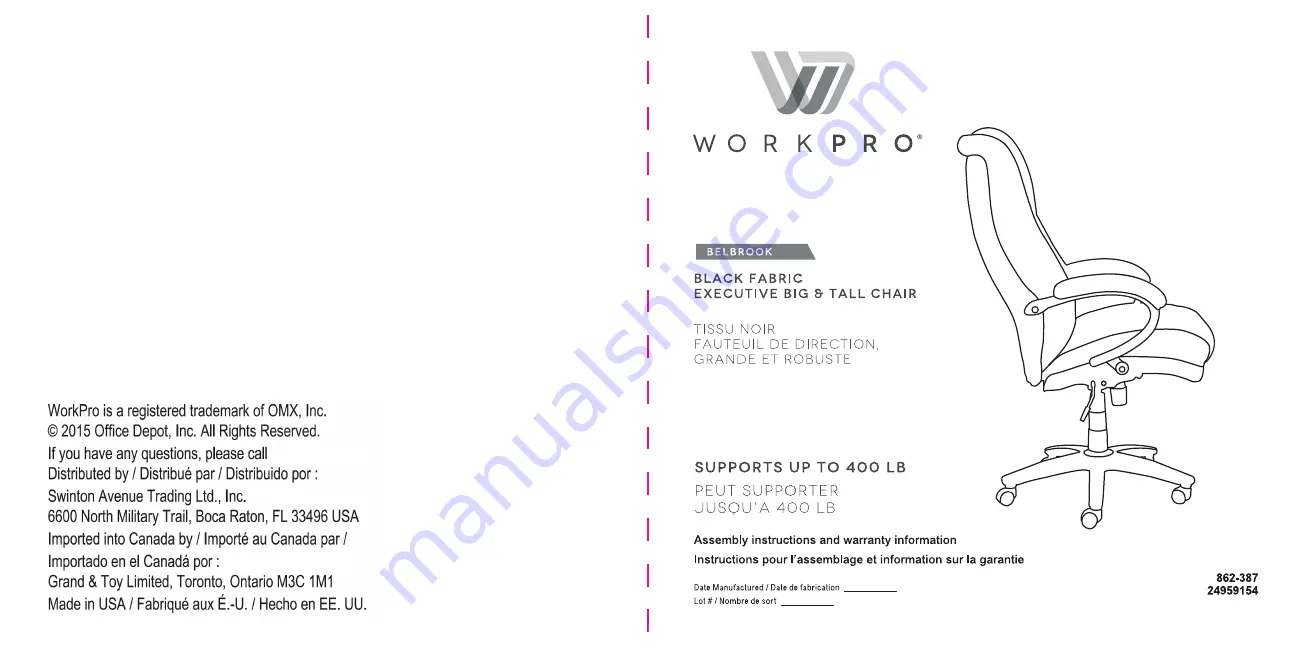 WorkPro BELBROOK Manual Download Page 1