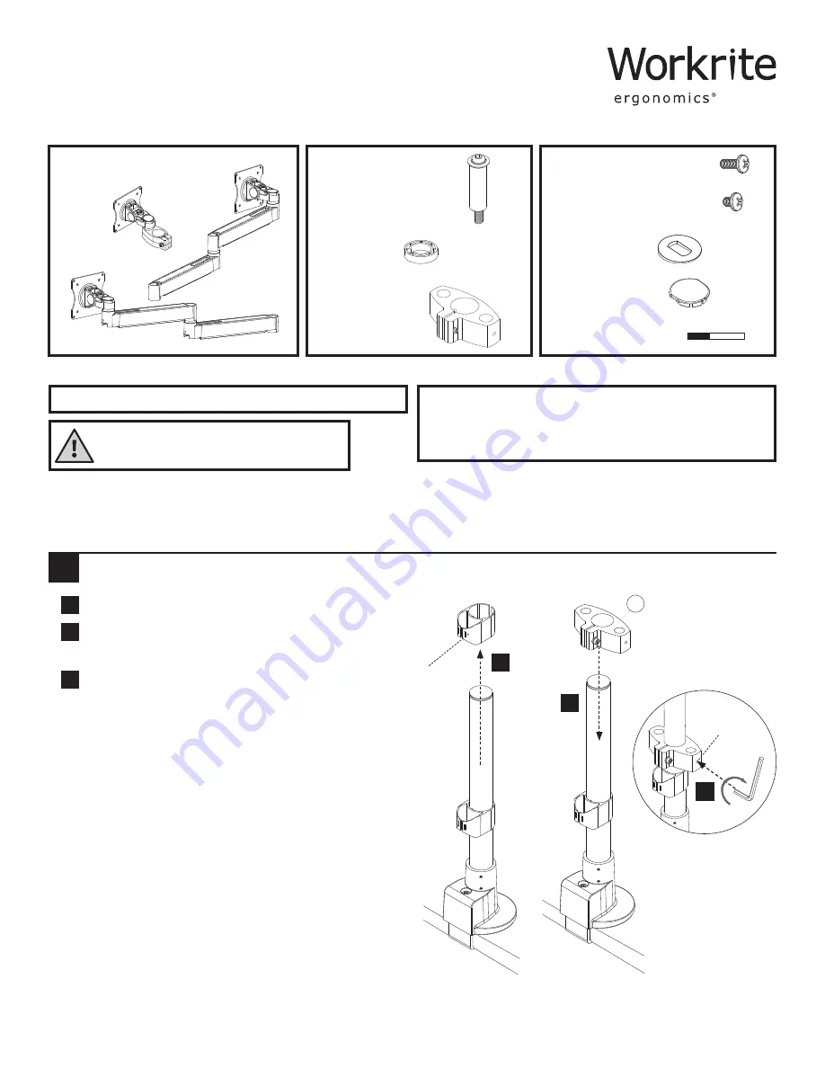 Workrite Ergonomics CONF-3SDS-WOPB-S Assembly/Installation Instructions Download Page 1