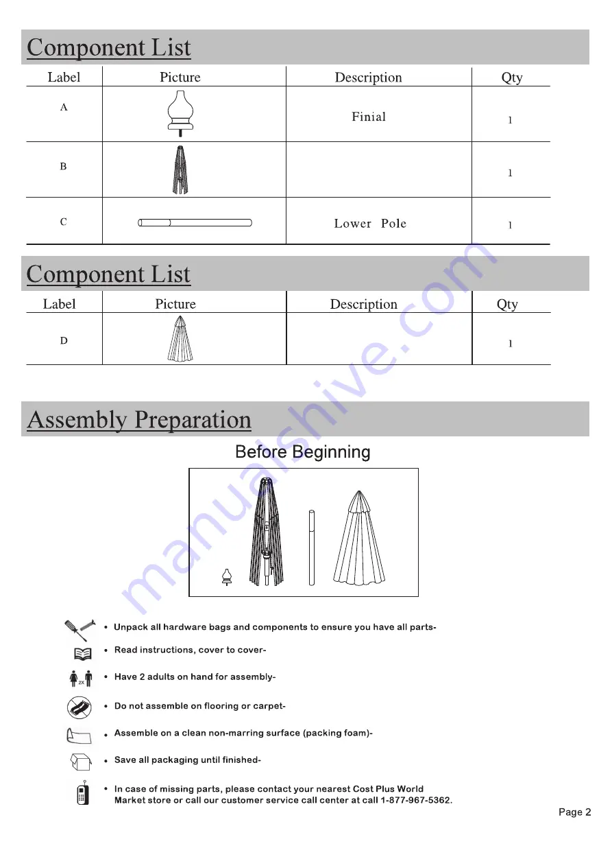 World Market 536032 Assembly Instructions Download Page 2