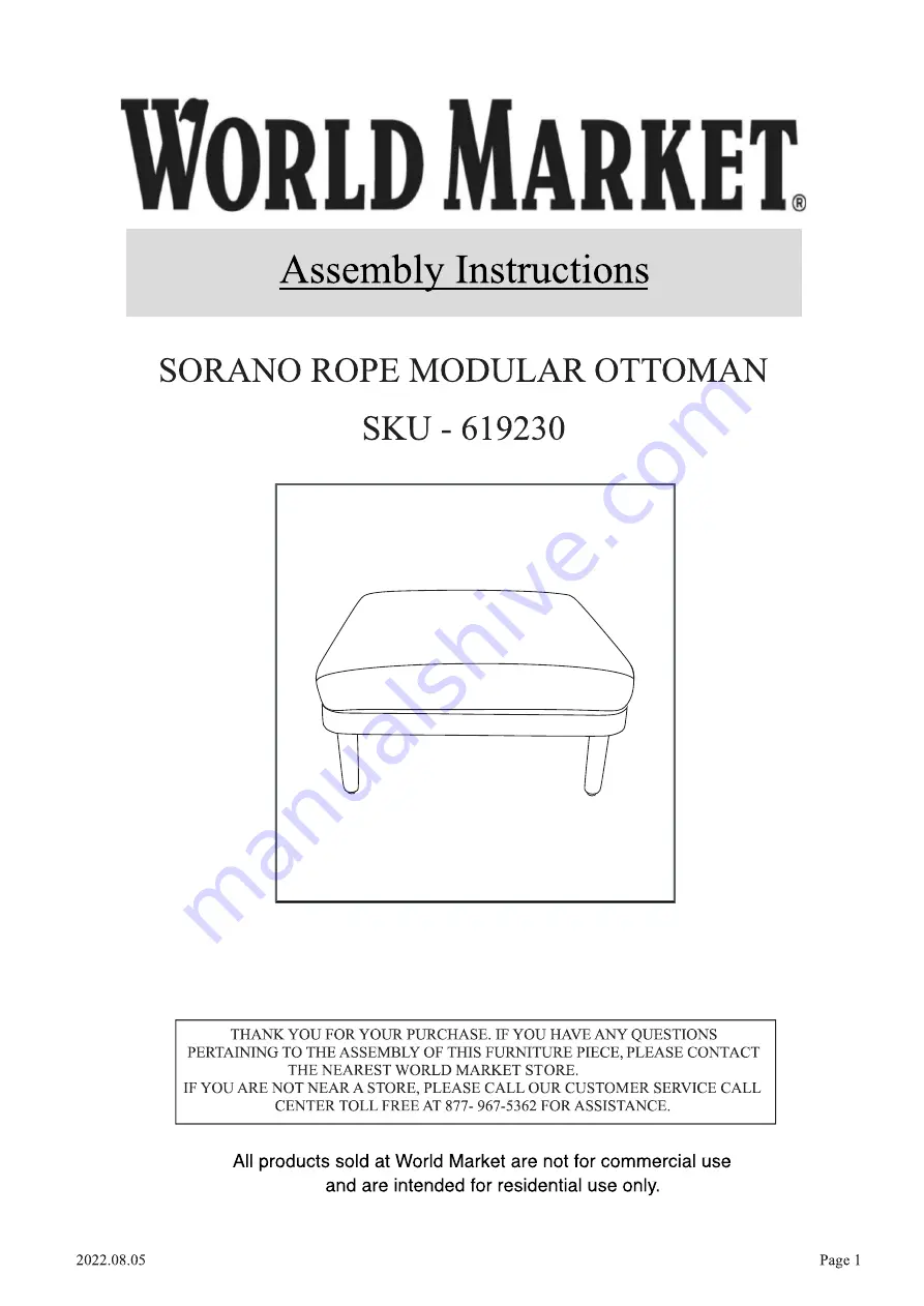 World Market SORANO 619230 Скачать руководство пользователя страница 1