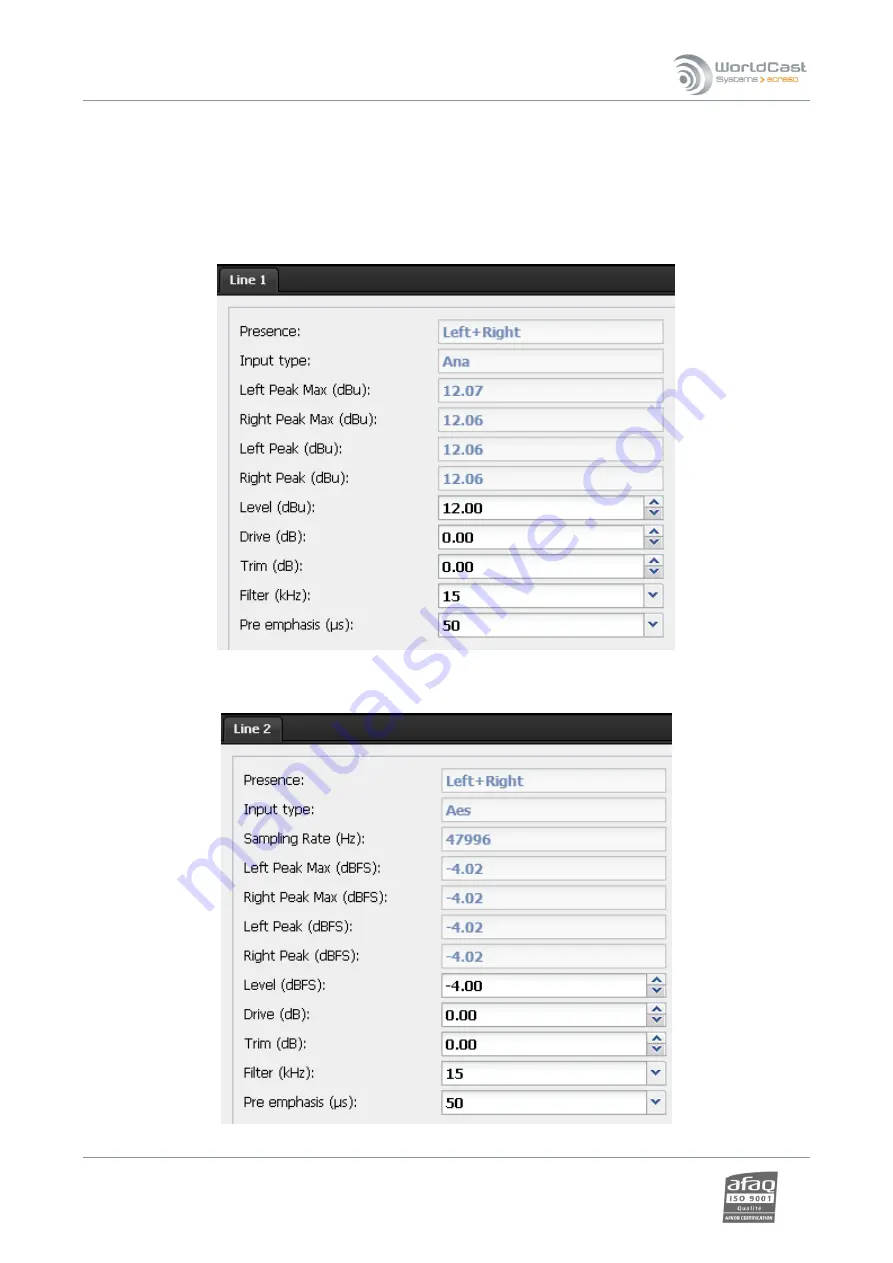 Worldcast Systems Ecreso FM 100 W User Manual Download Page 125