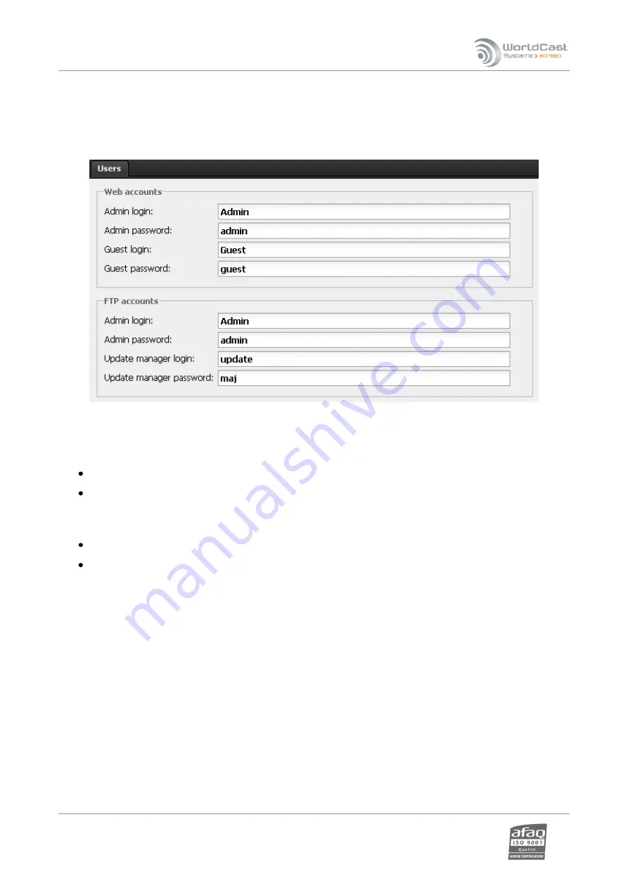 Worldcast Systems Ecreso FM 100 W User Manual Download Page 140