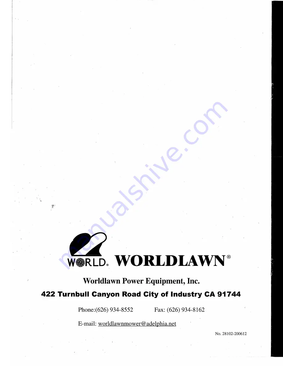 Worldlawn WY28 series Скачать руководство пользователя страница 12