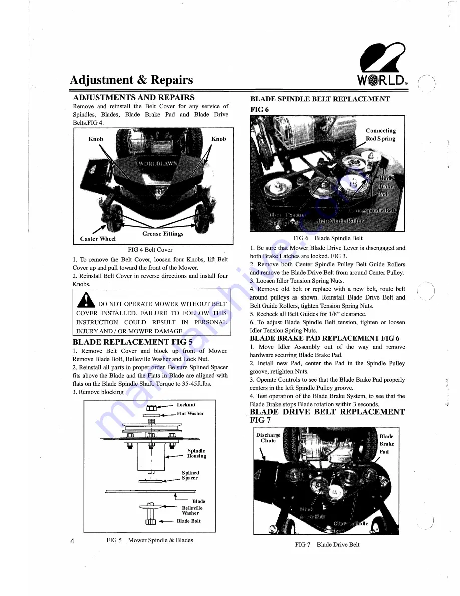 Worldlawn WY33 Operator'S Manual Download Page 8