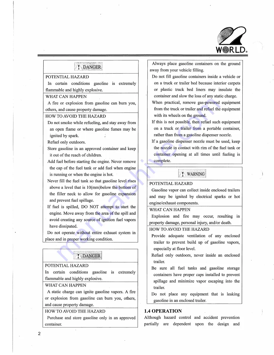 Worldlawn WY42 Operator'S Manual Download Page 7