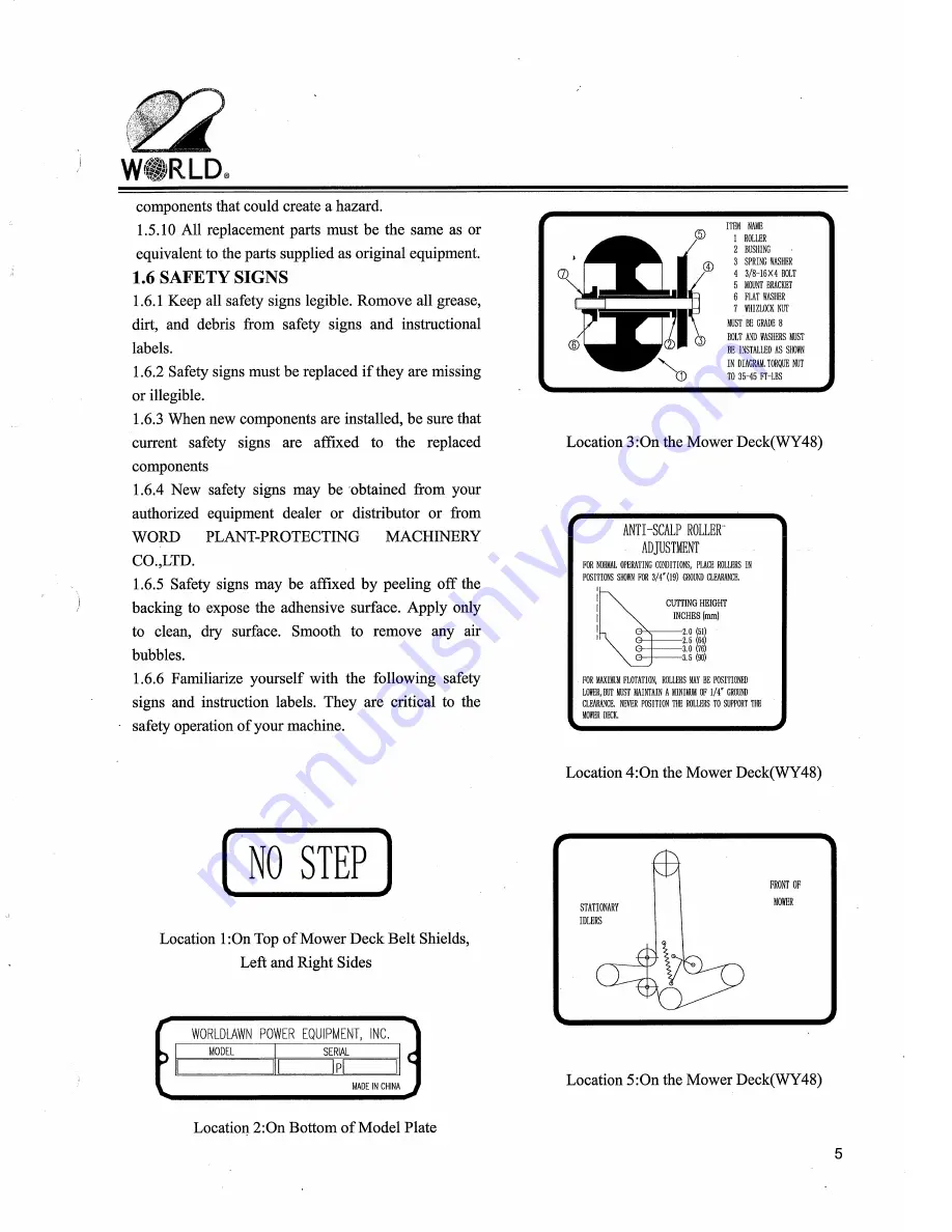 Worldlawn WY42 Operator'S Manual Download Page 10