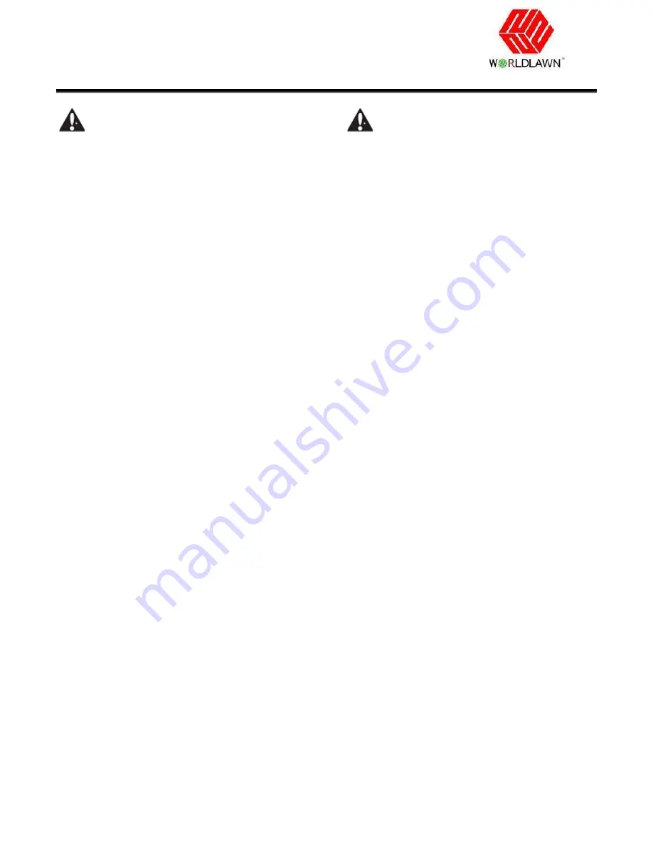 Worldlawn WYW36FS481V Operator'S Manual Download Page 11