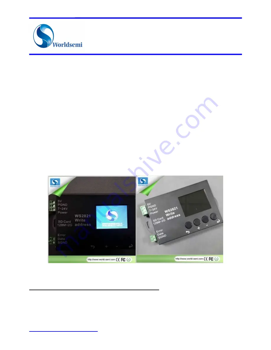 Worldsemi WS2821 Manual Download Page 1