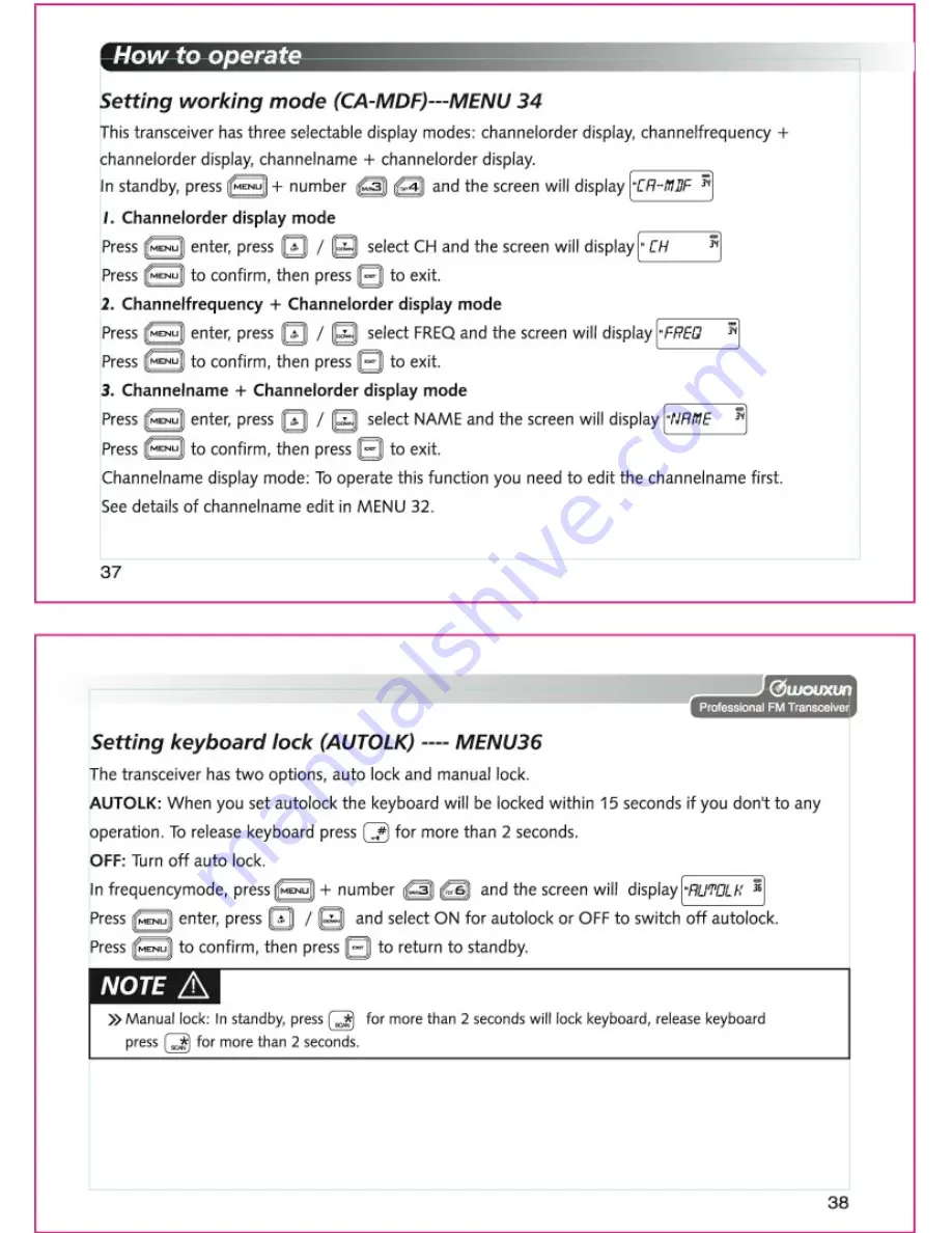 Wouxun KG-669E Series Manual Download Page 25