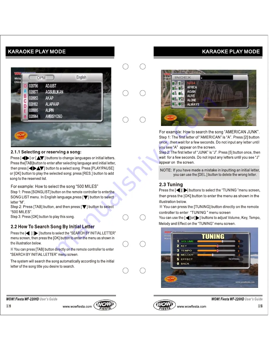 WOW Fiesta WF-220HD User Manual Download Page 54