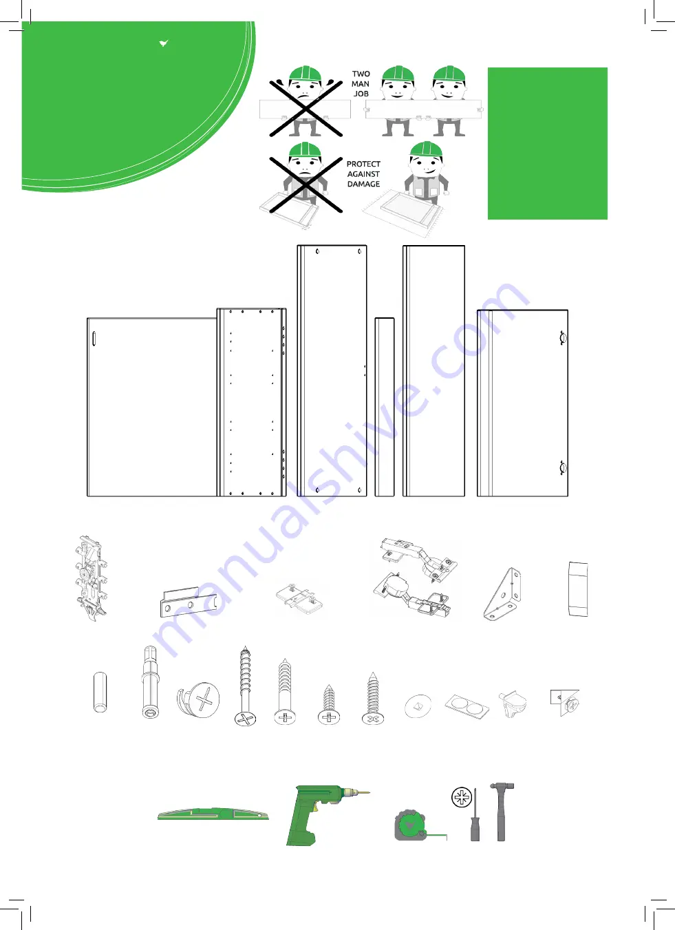 Wren Kitchens 1000 Base Shallow Assembly Manual Download Page 2