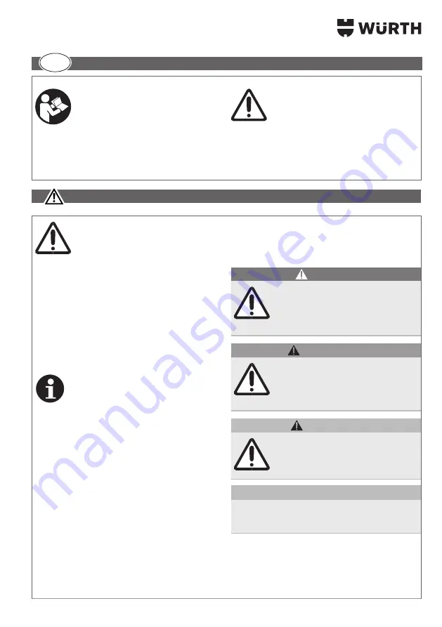 Würth 0510 955 604 Operating Instructions Manual Download Page 5